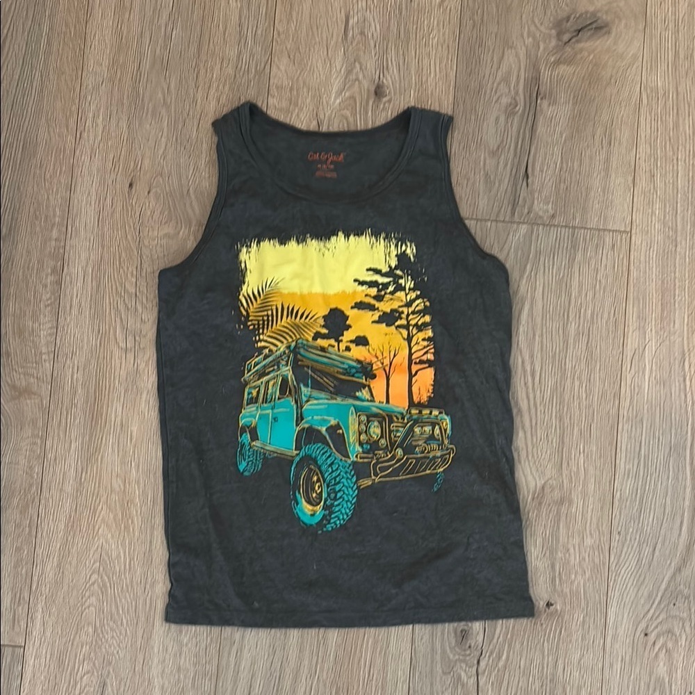 Out of Print Black and Orange Graphic Tank Top